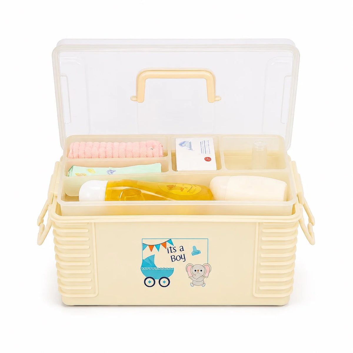 Multi-Purpose Baby Storage Accessories Box – Diaper & Essentials Holder - OFF White