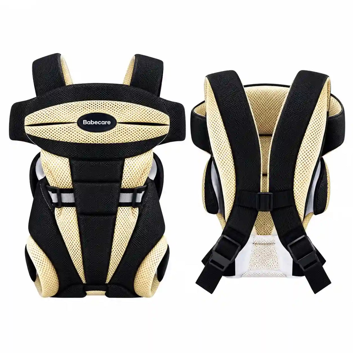 3-in-1 adjustable baby carrier front and back view with breathable mesh
