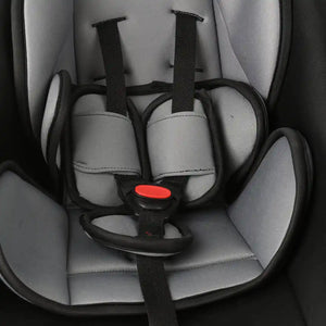 Close-up of baby carrycot safety harness and buckle