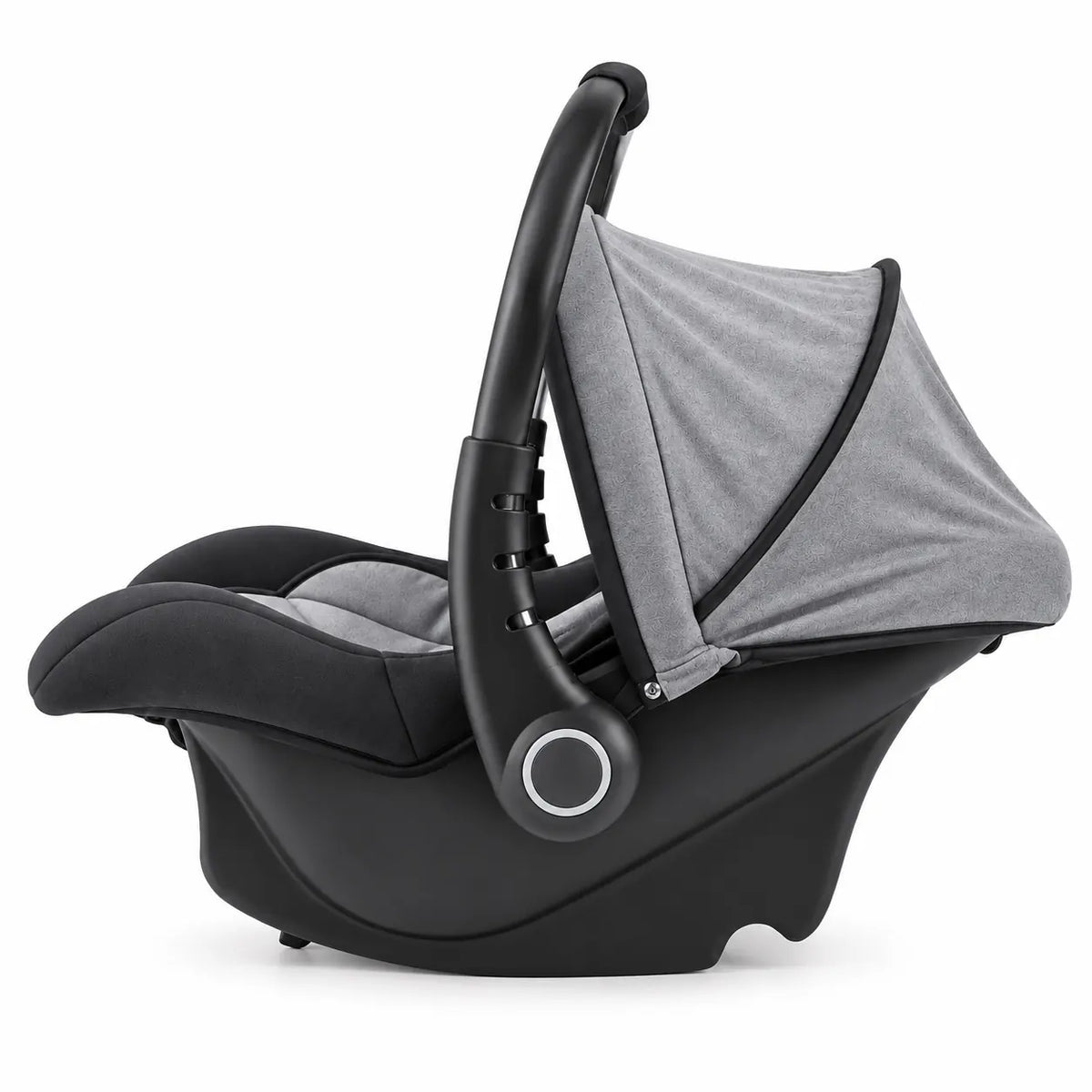 Baby Carry Cot Car Seat in Grey – Side View
