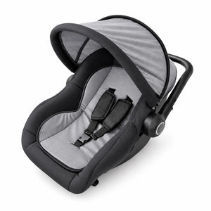 Grey baby carry cot car seat with canopy and safety harness