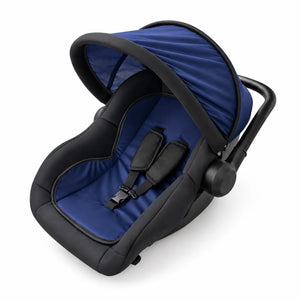 Navy blue baby carry cot car seat with canopy and safety harness