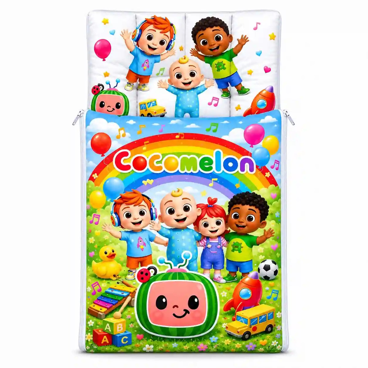 Baby Carry Nest Sleeping Bag Cocomelon Cartoon Design open view