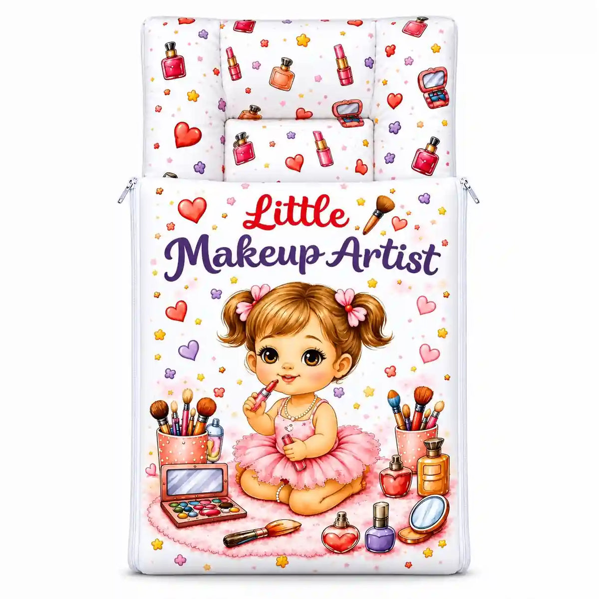 Baby Carry Nest Sleeping Bag Little Makeup Artist Girl Design open view