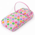 Pink multicolor polka dot baby carry nest with breathable mosquito net and padded cotton cover for newborns