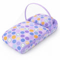 Purple multicolor polka dot baby carry nest with breathable mosquito net and padded cotton cover for newborns