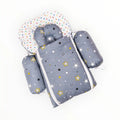 Baby Bedding Set Star Print Grey – Newborn Mattress with Pillow & Bolsters
