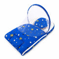 Dark blue star print baby carry nest with attached mosquito net