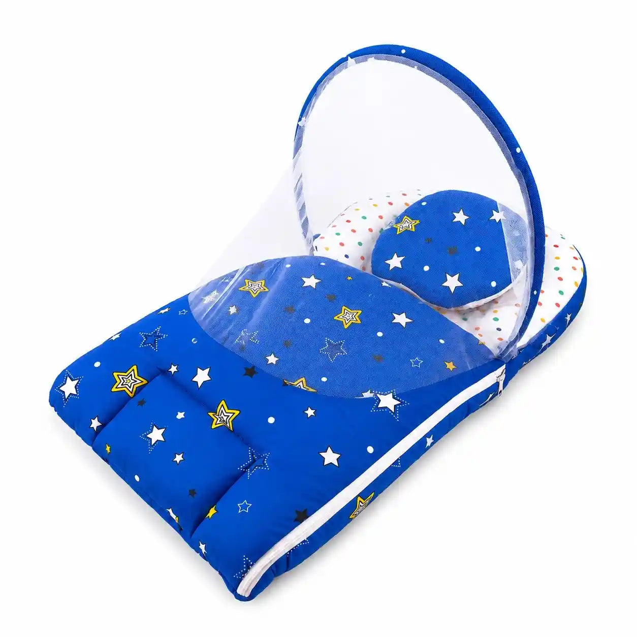 2-in-1 Baby Carry Nest with Mosquito Net Star Dark Blue