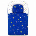 Dark blue star print baby carry nest with pillow, padded cotton cover and both-side zip for newborns