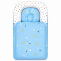 Sky blue star print baby carry nest with pillow, padded cotton cover and both-side zip for newborns