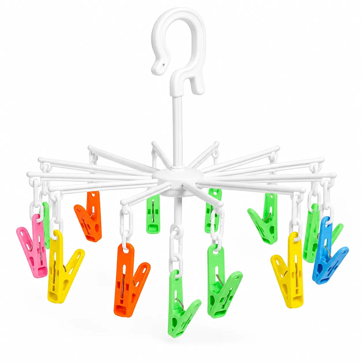 16 Clip Clothes Hanger – Multi-Color Drying Rack for Baby & Household Use