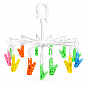 16 Clip Clothes Hanger – Multi-Color Drying Rack for Baby & Household Use