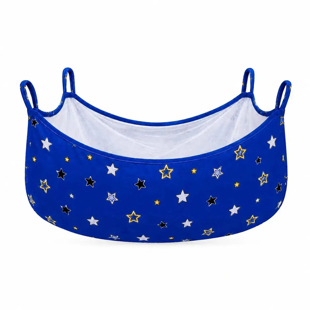 Baby cradle swing cloth with net star print – Dark Blue