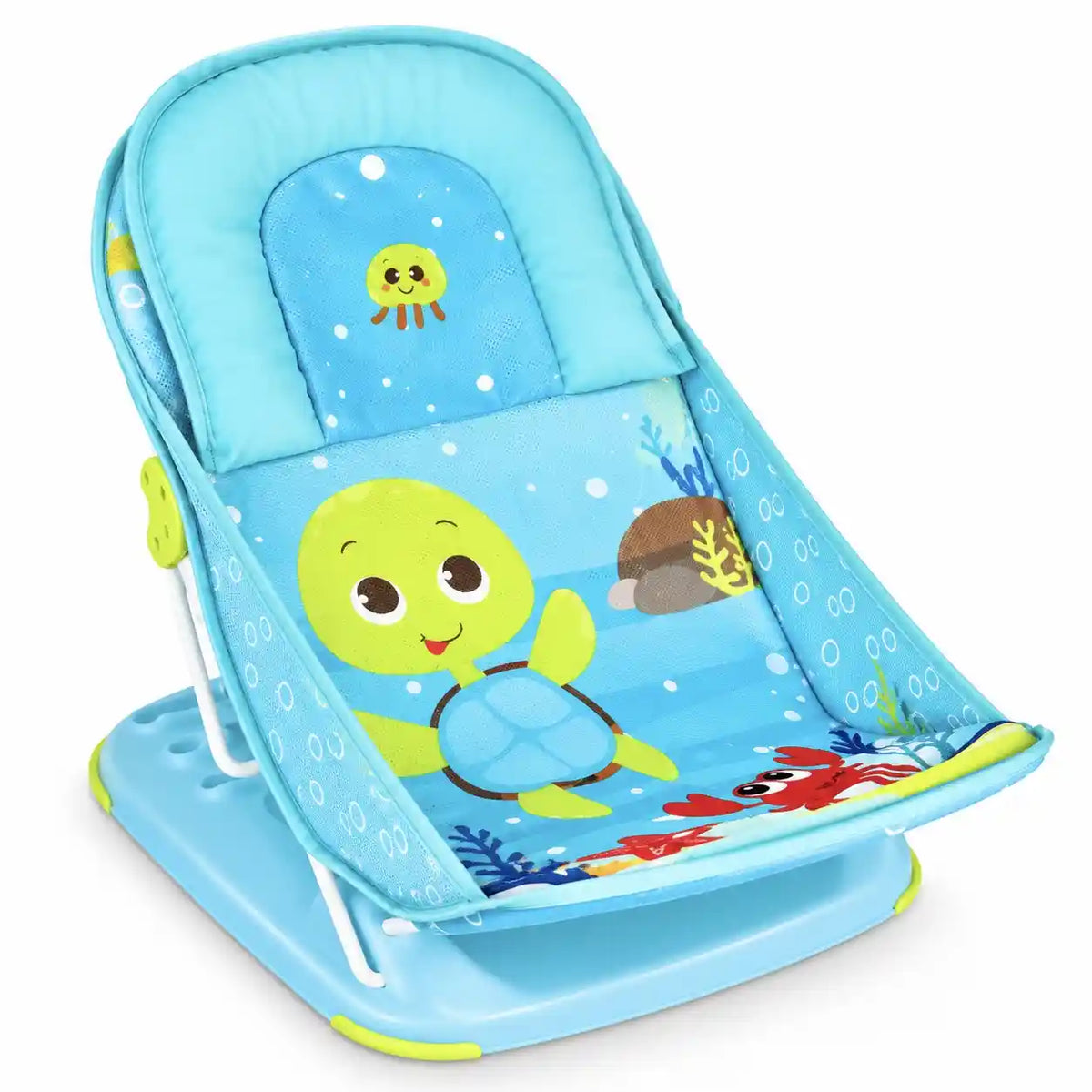 Mastela Deluxe Baby Bather aqua blue with 3-position adjustable backrest and soft mesh sling
