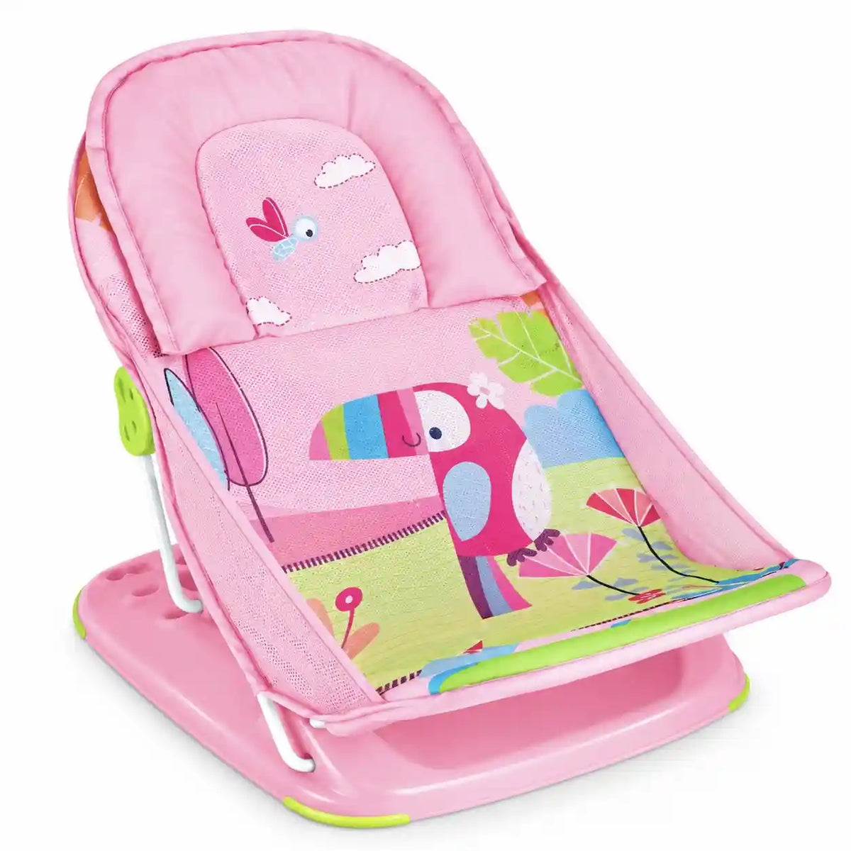 Mastela Deluxe Baby Bather pink with 3-position adjustable backrest and soft mesh sling