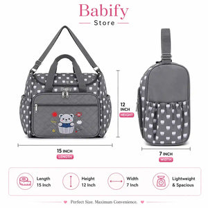 Baby Diaper Bag 08179-2 Product Details Showing Main Bag and Side Storage Design