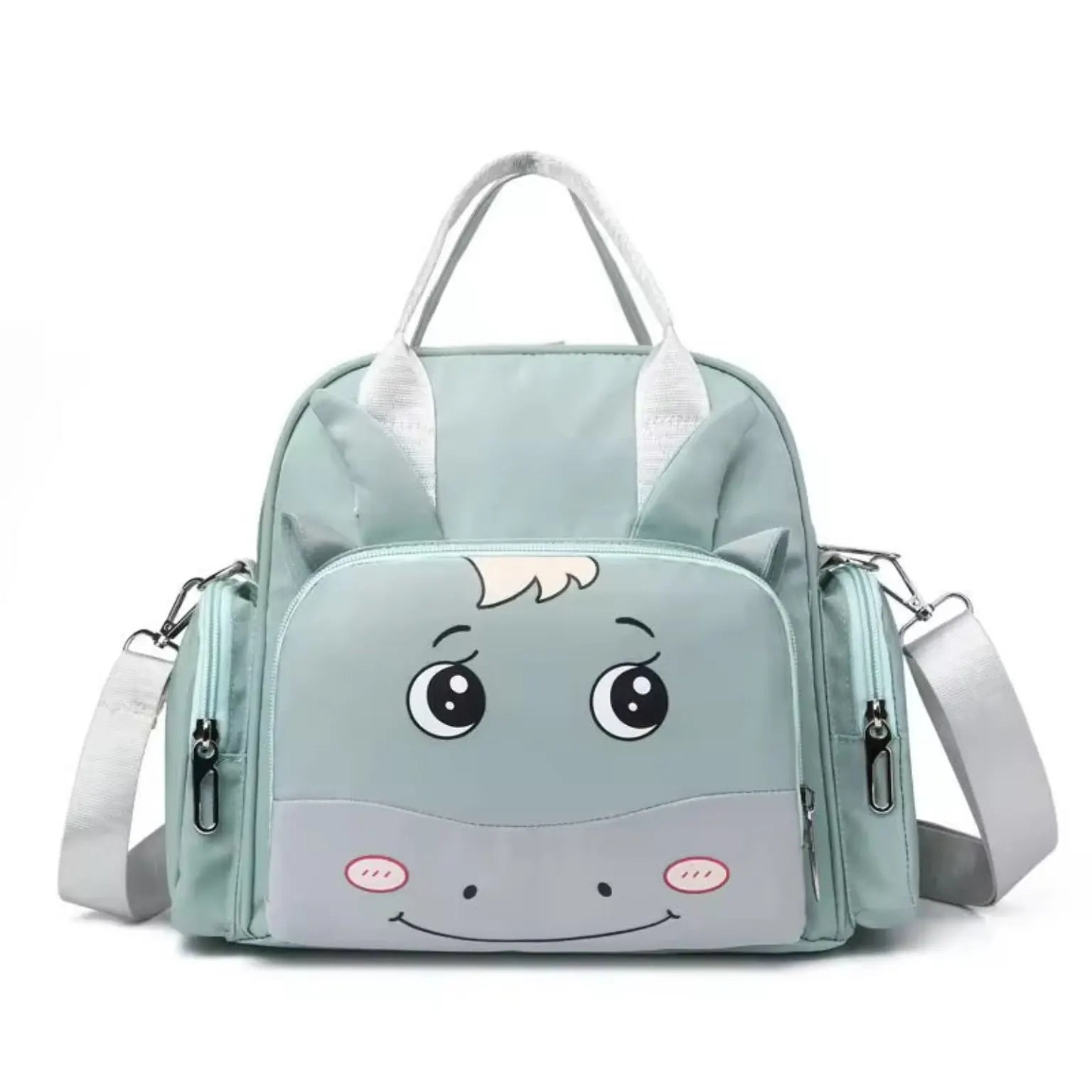Baby Diaper Backpack with Cartoon Design – Multi-Purpose Mom Bag