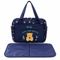 Navy blue teddy baby diaper bag with soft foldable changing mat