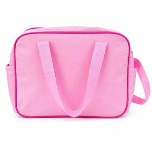 Pink Baby Diaper Bag Back View Showing Compact Lightweight Design and Carry Handles
