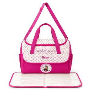 Pink Baby Diaper Bag with Changing Mat Spacious Storage and Adjustable Shoulder Strap for Baby Essentials