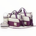 Baby Diaper Bag Set – Maternity & Travel Organizer (5-Piece) - Purple