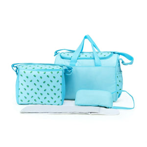 Sky blue baby travel organizer set showing large bag, small bag and accessories