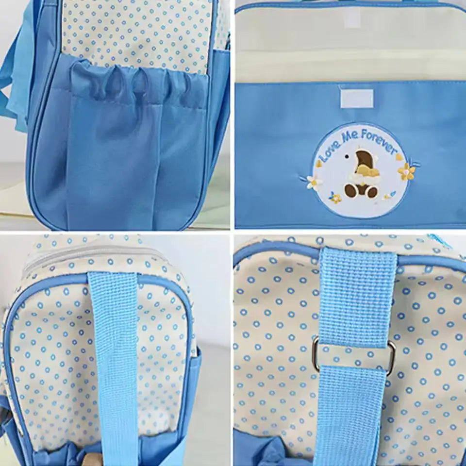 Baby Diaper Bag Set – Maternity & Travel Organizer (5-Piece) - Blue