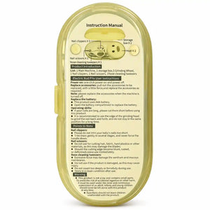 Electric Baby Nail File Kit Instructions with Nail Clipper Scissors Tweezers and Grinding Heads