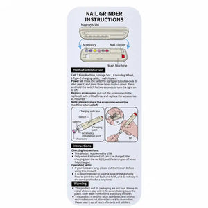 Baby Nail Grinder Instructions with 2 Speed Operation and Rechargeable Type-C Charging