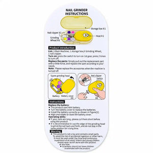 Electric Baby Nail Grinder Instructions with 6 Grinding Heads Nail Clipper and AAA Battery