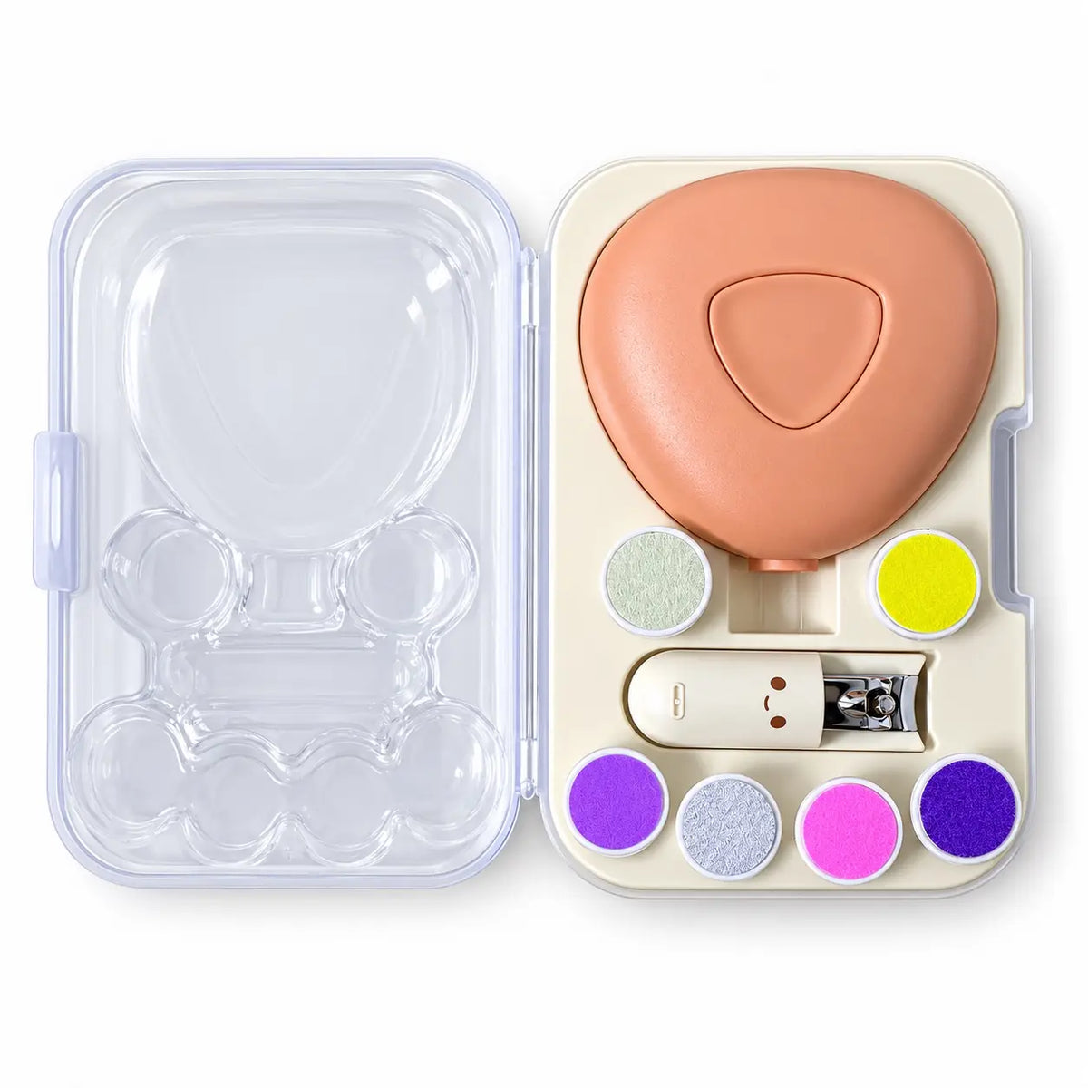 Baby Electric Nail Trimmer Grinder Set with 6 Filing Pads and Nail Clipper