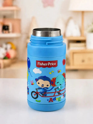Blue 300ml Baby Feeding Bottle with Easy Grip Handles and Stainless Steel Inner Body