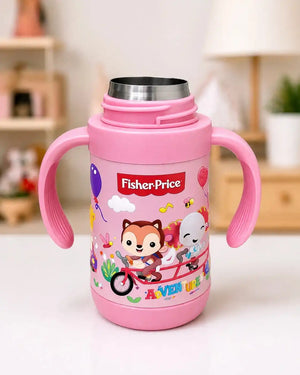 Pink 300ml Baby Feeding Bottle with Easy Grip Handles for Feeding and Drinking Practice