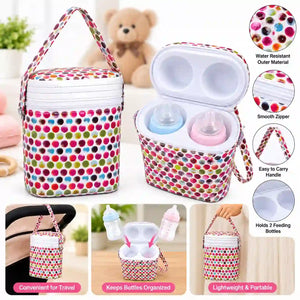 Portable multicolor baby feeding bottle carry case for stroller and travel