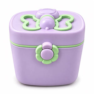 Baby Milk Powder Storage Box 600ml Purple & Green with Secure Lid