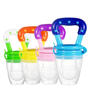 Baby fruit feeder pacifier set in multiple colors