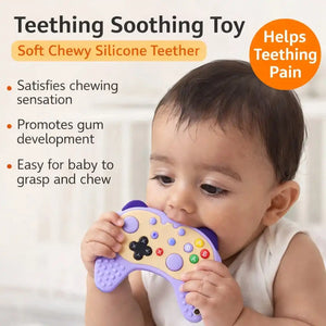 Game Controller Shape Silicone Baby Teether for Gum Massage and Teething Relief for Babies 3 Months Plus