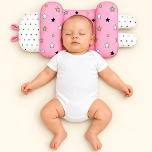 Adjustable Baby Head Shape Pillow Pink Stars in Pakistan