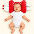 Adjustable Baby Head Shape Pillow Red Polka Dot in Pakistan
