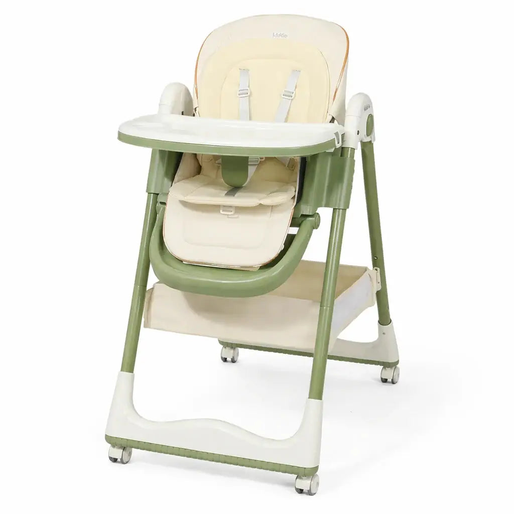 Kidilo KD905 Baby High Chair in Green with Removable Dining Tray and Foldable Design