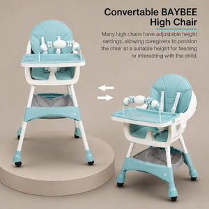 Kidilo adjustable baby high chair dimensions showing high and low seating positions
