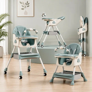 Kidilo baby high chair green color with multiple seating and folding positions