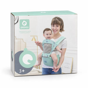 Adjustable Baby Hip Seat Carrier with Mesh Panel and Packaging