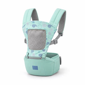 Mint Green Baby Carrier with Hip Seat and Mesh Front Panel