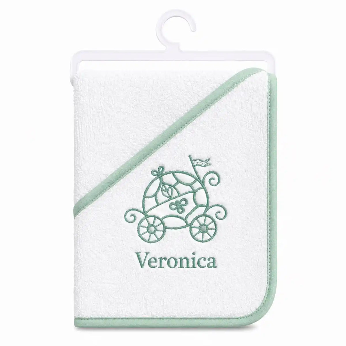 Extra Soft Baby Hooded Bath Towel with Green Border for Newborn and Infant Bath Time