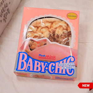 Baby hooded plush blanket retail packaging