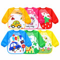 Baby Long Sleeve Feeding Bibs in Colorful Printed Designs