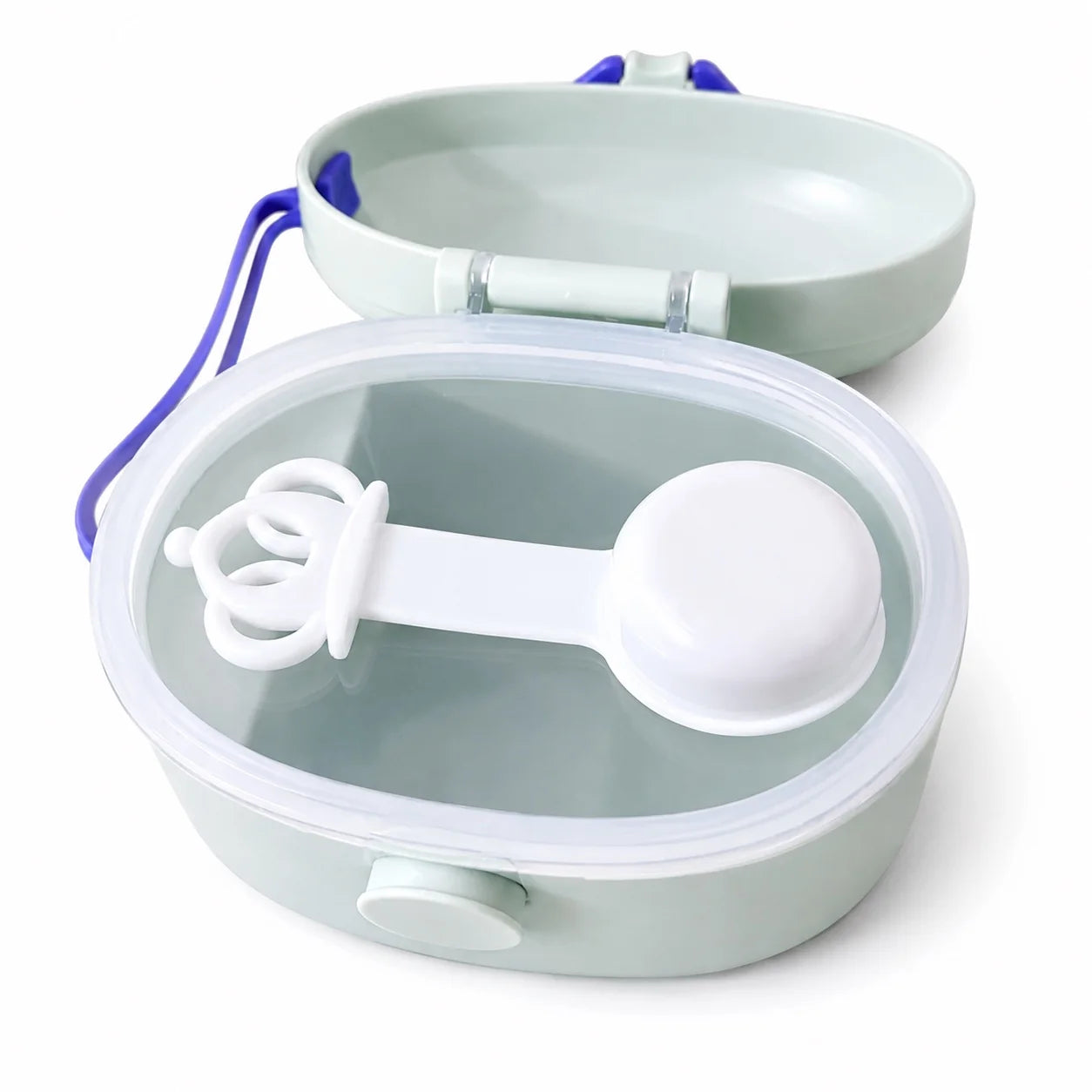 200g Baby Formula Storage Container with Separate Spoon Compartment and Inner Divider