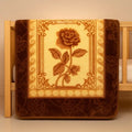 Brown floral royal embossed baby blanket with soft cushy double-sided fabric